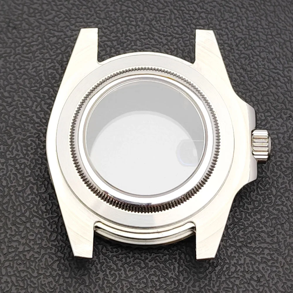 40.5MM sapphire glass GMT Bidirectional rotation watch case fit NH34/35/36 movement fit 28.5-29mm dial accessories parts 5Ba