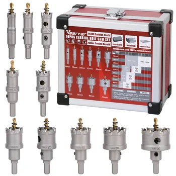 10 szt. Z końcówką węglikową wolframu 16-50mm zestaw z otwornicą metalowa zestaw wierteł do stali nierdzewnej ze stopu aluminium i żelaza miedzi