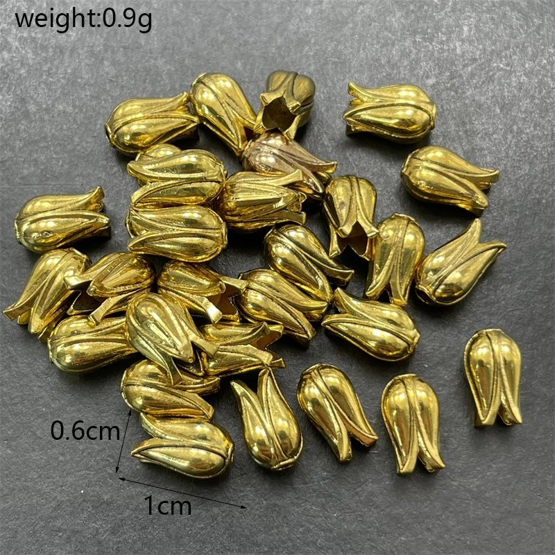 30 sztuk 3-kolorowy perforowany tulipan Tassel Spacer Bead Cap DIY tybetański srebrny brąz biżuteria naszyjnik złącze akcesoria ze stopu