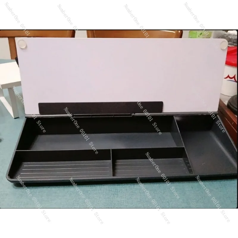 Glass Desktop Whiteboard, Light Gray Message Board for Office Kids Teaching, Handwriting Writing Board Storage