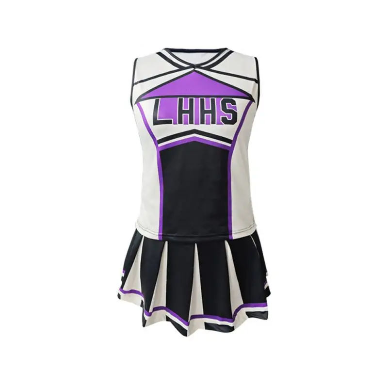 

‌Cheerleader Outfits for Women - Football Dance Costume with Pompoms+Socks, Stretchy Sparkly Performance Wear‌