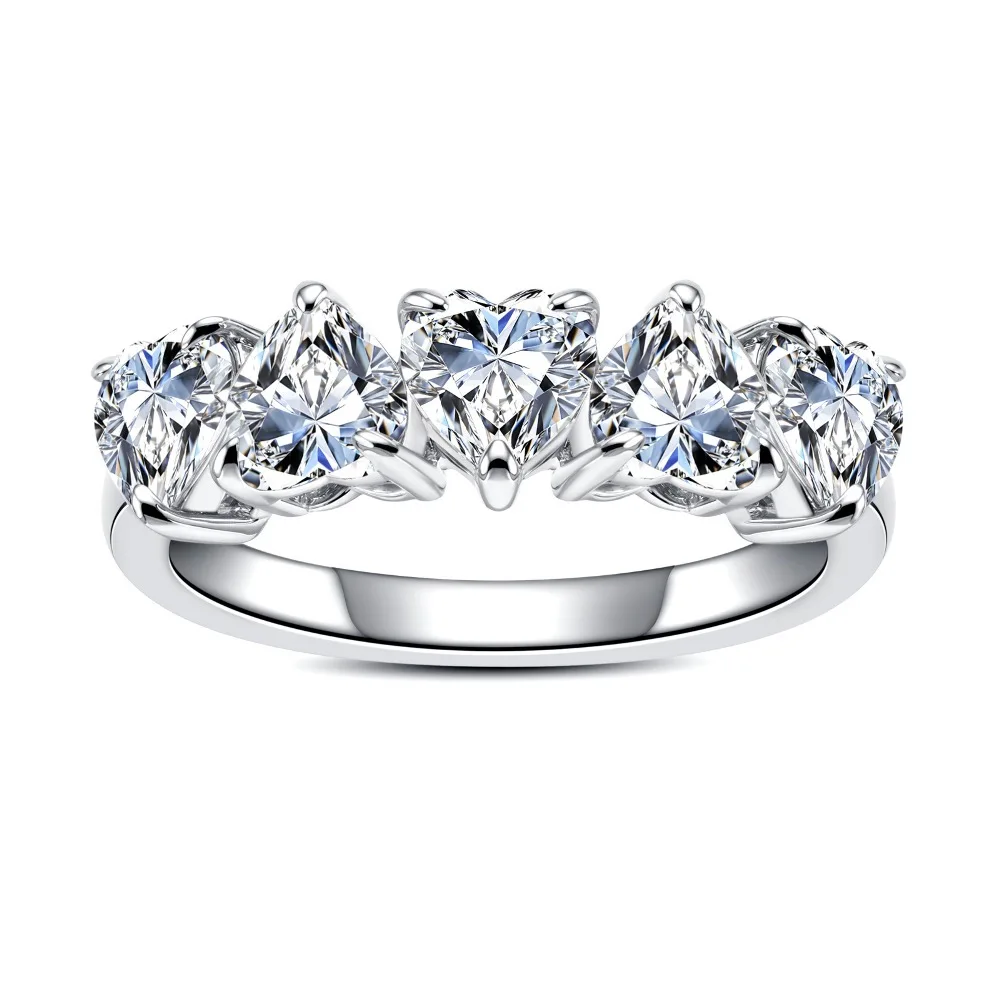 

Luxury Sparkling 5x5mm Moissanite Engagement Party Ring - 925 Sterling Silver Rings for Women & Bridal Wedding Band Jewelry Gift