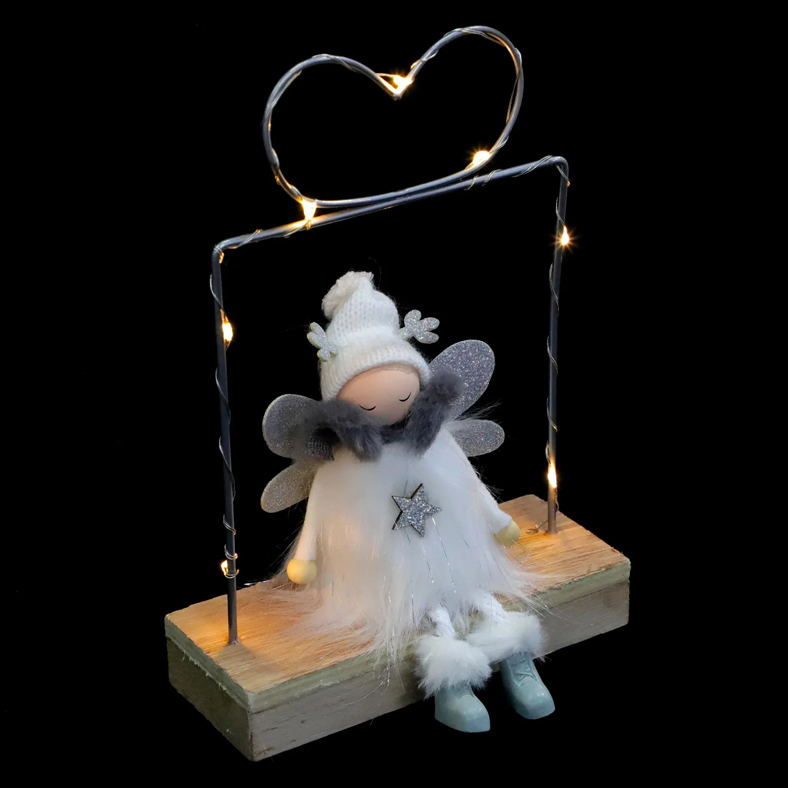 

Christmas Decoration Angel Girl nament Adorable Wooden Craft Home Prop Party Supply Quality Creative Design Christmas