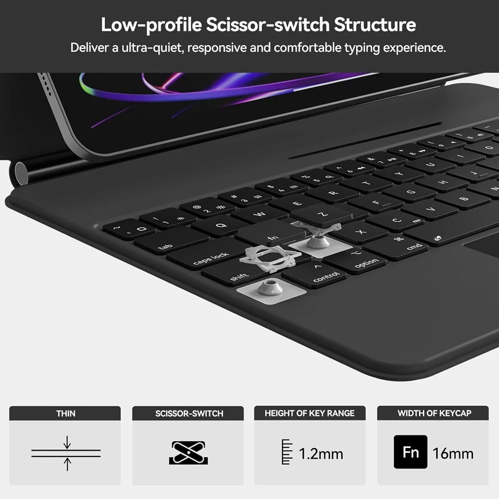 iPad用マジックキーボード 13インチ M3 M2 10.9インチ 第10世代 Air 4 Air 5 6 第11世代 A16 Pro 11インチ 12.9インチ 第6世代 第5世代 第4世代 第3世代 2025 iPad A16 第11世代 スマートカバー