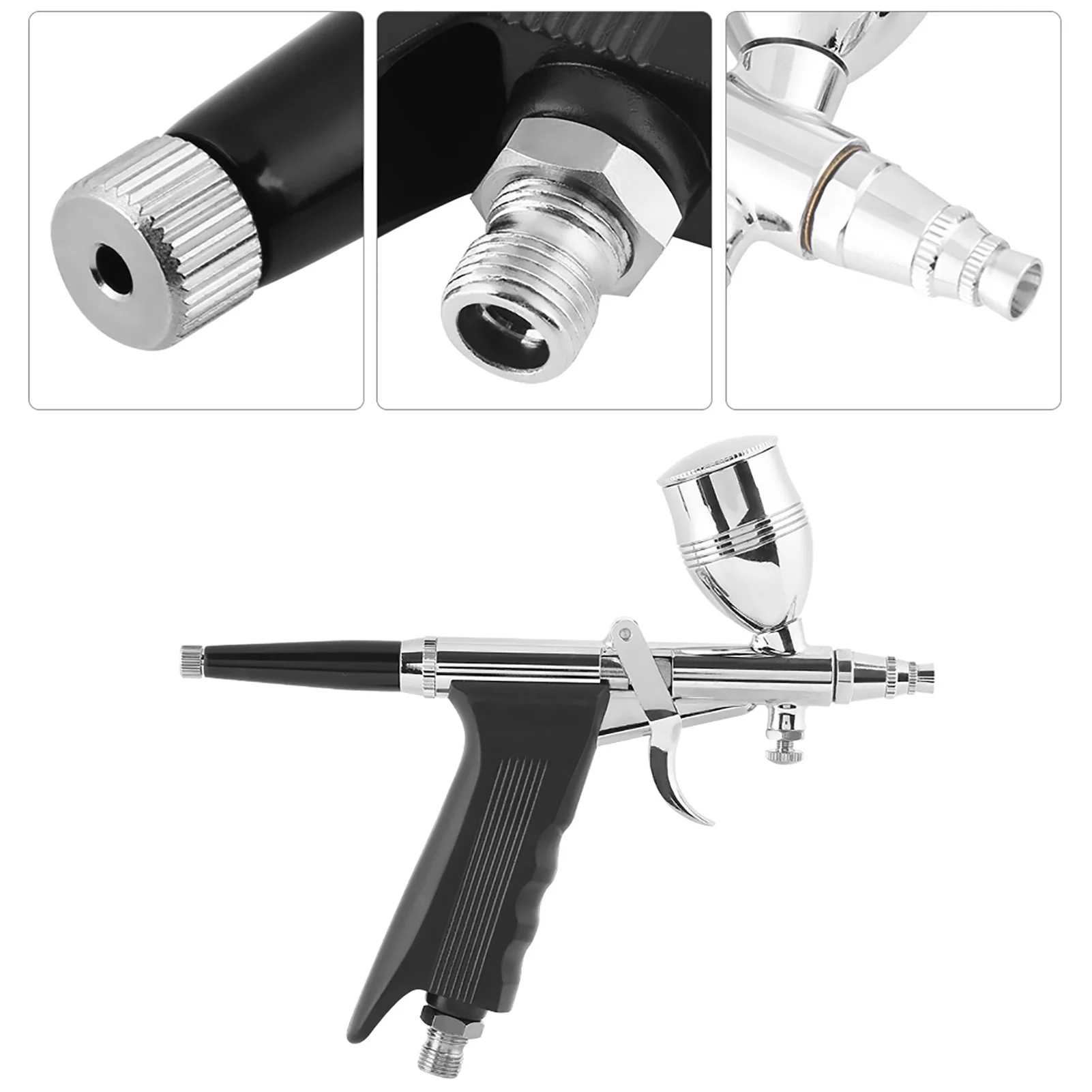 Kit aerografo Pistola a spruzzo a gravità Aerografo 0,3 mm 0,5 mm 0,8 mm Kit set di tazze per naso