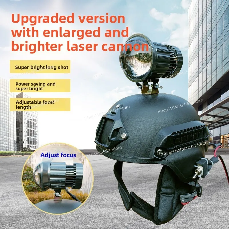 12V Head-Mounted Cannon Xenon Headlight, Super Bright Long-Range, Adjustable Focus, External Battery, Outdoor Use