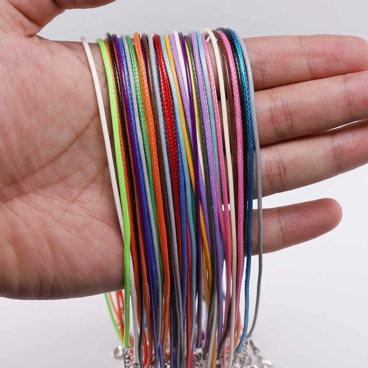 10Pcs/lot Dia 1.5/2mm Leather Cord Necklace With Clasp Adjustable Braided Rope for Jewelry Making DIY Necklace Bracelet Supplies