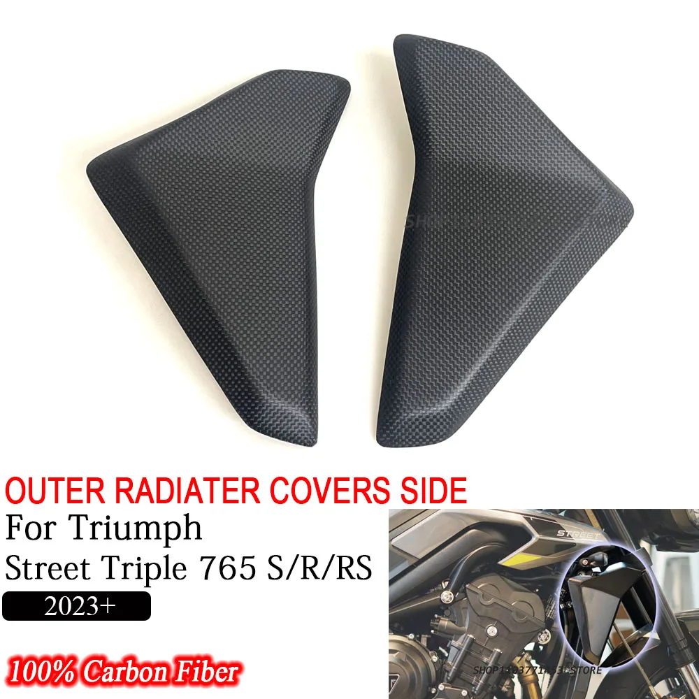 

For Triumph Street Triple 765 S R RS 765RS 765R 2023+ 3K Carbon Fiber Motorcycle Accessories Outer Radiater Covers Side Panels