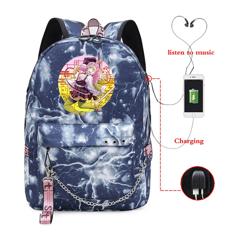 Dämon Slayer Anime Hohe Qualität Rucksäcke Große Kapazität Usb Tasche Dämon Slayer Maga Druck Schule Rucksack für College Student