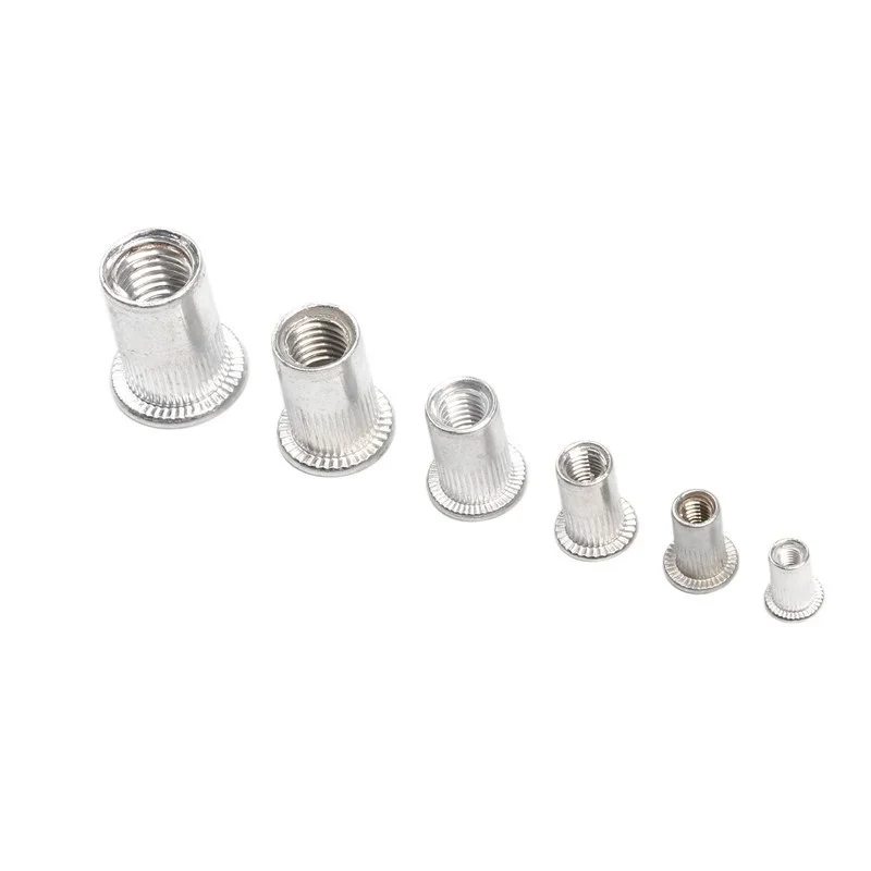 50/10 Stuks Aluminium Klinknagel Platte Kop Schroefdraad Klinknagel Insert Nutsert Cap Klinknagel Moer Kit M3 M4 M5 m6 M8