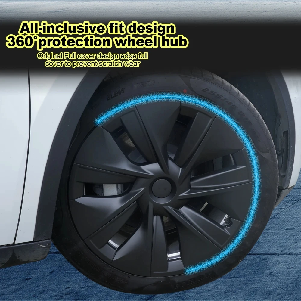 2020-2024 Für Tesla Model Y 19-Zoll-Radnabenkappen-Ersatz 4 Stück Radnabenkappen Rechts & Links Vollständige Felgenabdeckung Zubehör – Detail 13