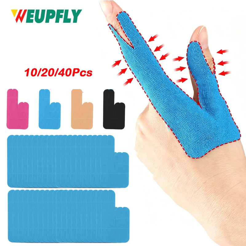 10/20/40PCS Precut Finger & Thumb Kinesiology Tape, Stretch Elastic Bandage, Finger Support Wrap for Billiards and Daily Sports
