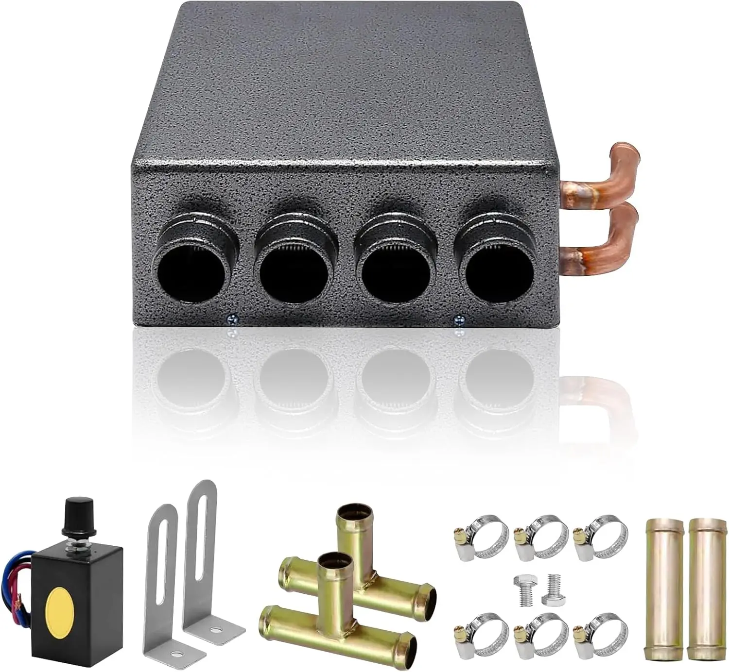 

Автомобильный грузовой обогреватель 12 В, 80 Вт, портативный обогреватель кабины с вентилятором быстрого нагрева с 4 отверстиями, универсальный обогреватель лобового стекла - 1 упаковка