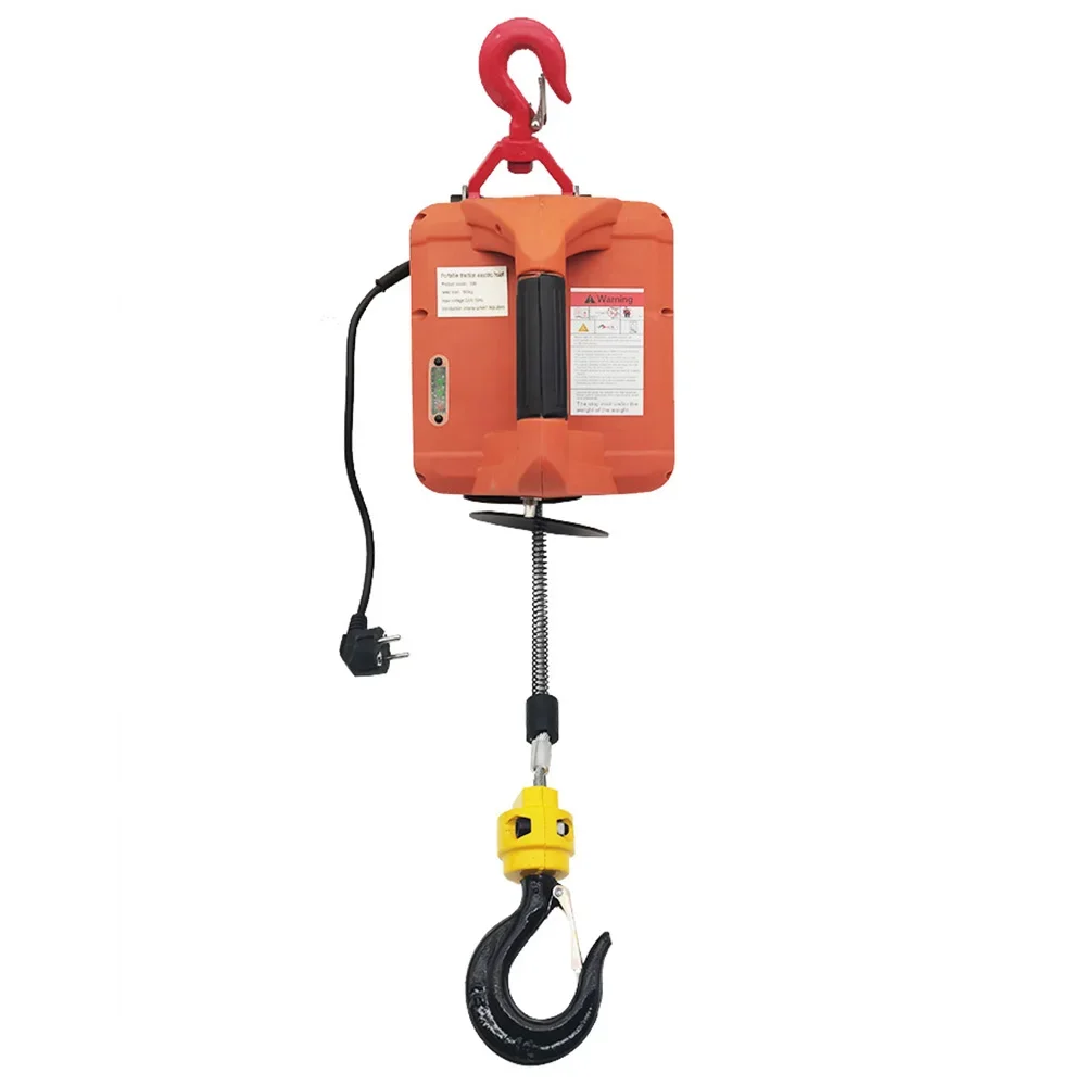 500KG Electric hoist Portable electric hand winch traction block electric steel wire rope lifting hoist towing rope 220V/110V