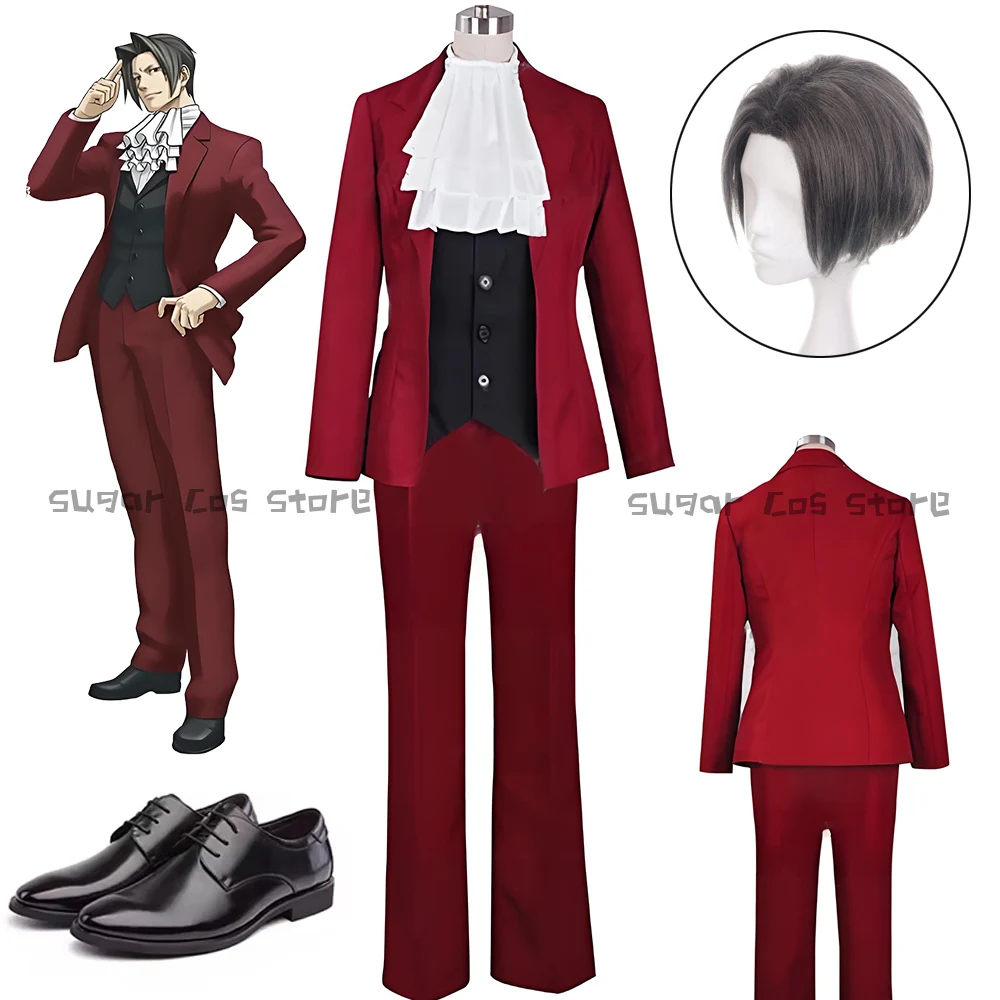 ace-attorney-miles-edgeworth-–-perruque-de-costume-de-cosplay-anime-uniforme-rouge-cheveux-courts-noirs-accessoire-de-fete-d'halloween-pour-femmes-et-hommes