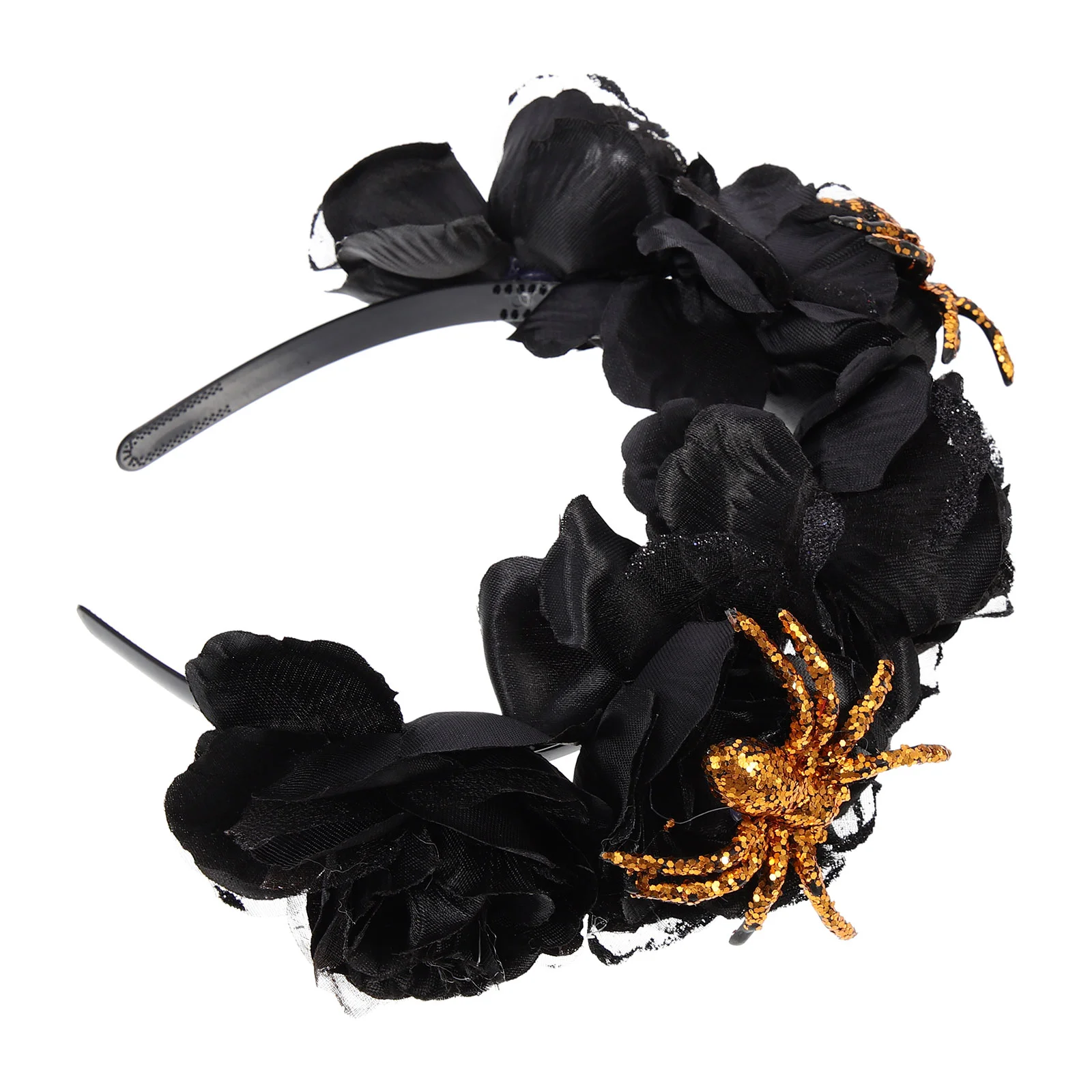 Big Spider Headband Halloween Rose Fabric Hair Hoops Party Flower Headwear Black Headbands Artificial