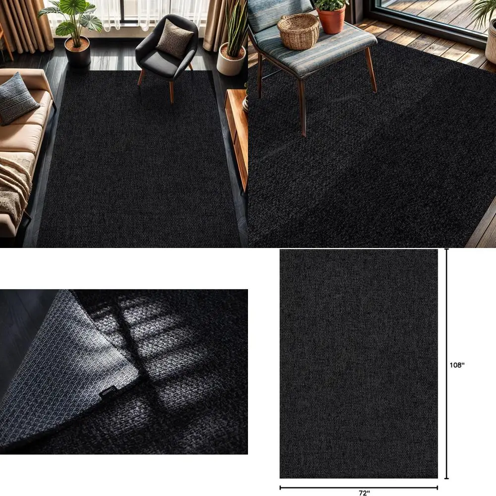 

Durable Dark Gray 6x9 Jute Rug, Suitable for Indoor and Outdoor Use, Perfect for Living Room, Patio, Kitchen, with Bohemian Wove