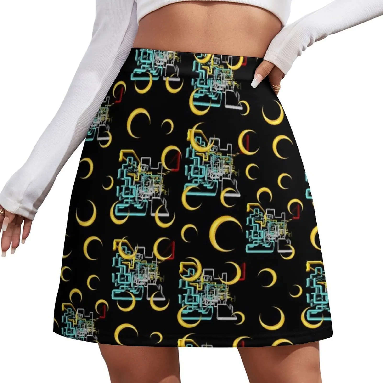 

Dan Flashes pattern cool tim robinson Mini Skirt Korean skirts mini skirt School uniform women's clothing korea stylish