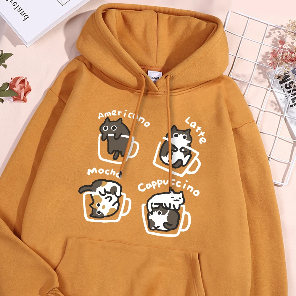 

Playful Cats Print For Women Sportwear Harajuku Simple Hoodie Causual Comfortable Tracksuit Unique Loose Machine Washabletop