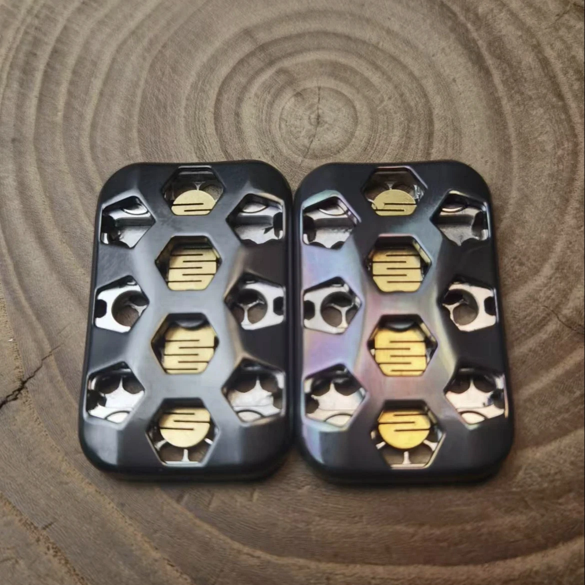 Alpha Hollow Fidget Slider Toys Spinner EDC Metal aleación de titanio Anti estrés sensorial TDAH herramienta de enfoque tamaño de bolsillo