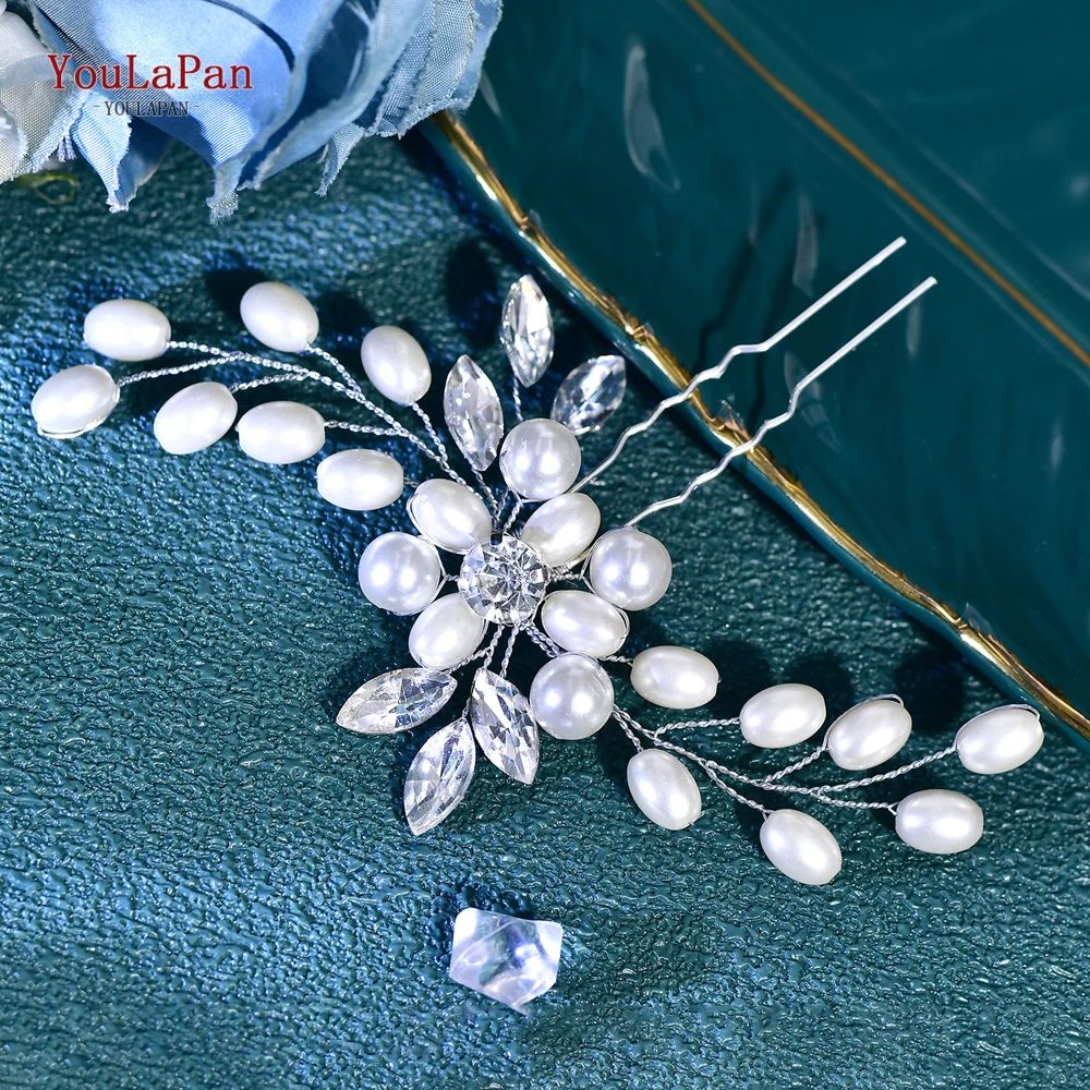 YouLaPan Bridal U-shaped HairPin Pearl Silver Color Barrette Clip Hairpins Wedding Hairstyle Design Headpieces Accessories HP815