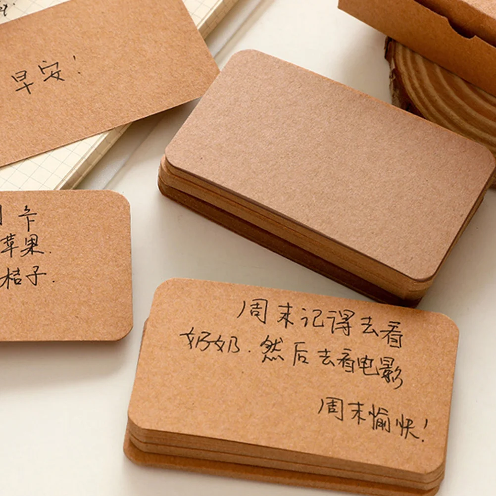 

400pcs Blank Word Cards White Kraft Business Cards Thickened Portable Note Accessory Doodle Smooth Mini Page Marker for Students