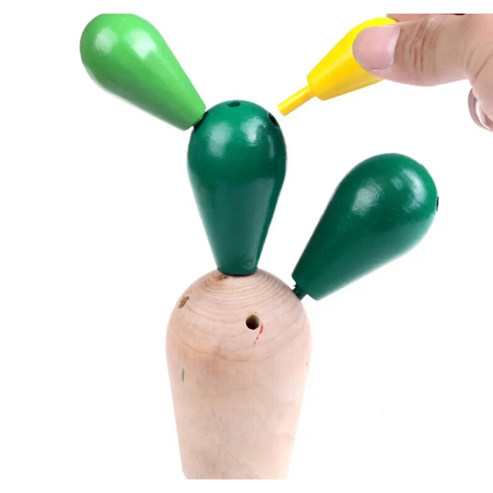 

Wooden Balancing Cactus Multicolor Inserted Removable Pieces Early Learning Educational Puzzle Game Development