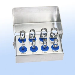 8Pcs Dental Implant Bone Trephine With Bur Disinfection Holder For Handpiece Surgical Instrument Implant Drill