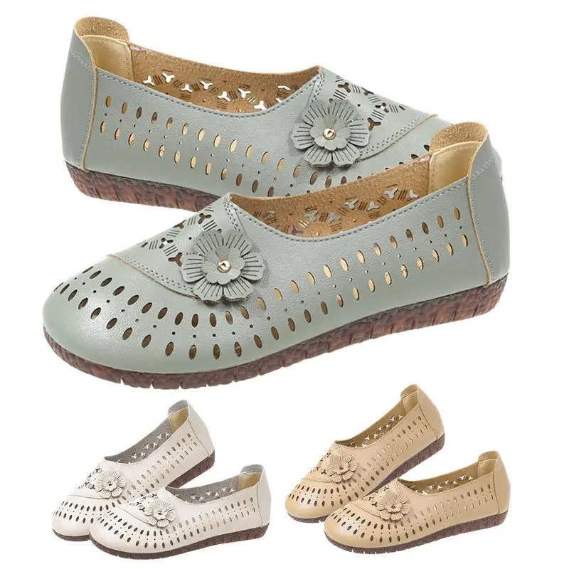 

Non Slip Leather Shoes Casual Fashion Flats Breathable Shoes Soft Flat Bottom Loafers Leisure Slip-on Corrective Breathable