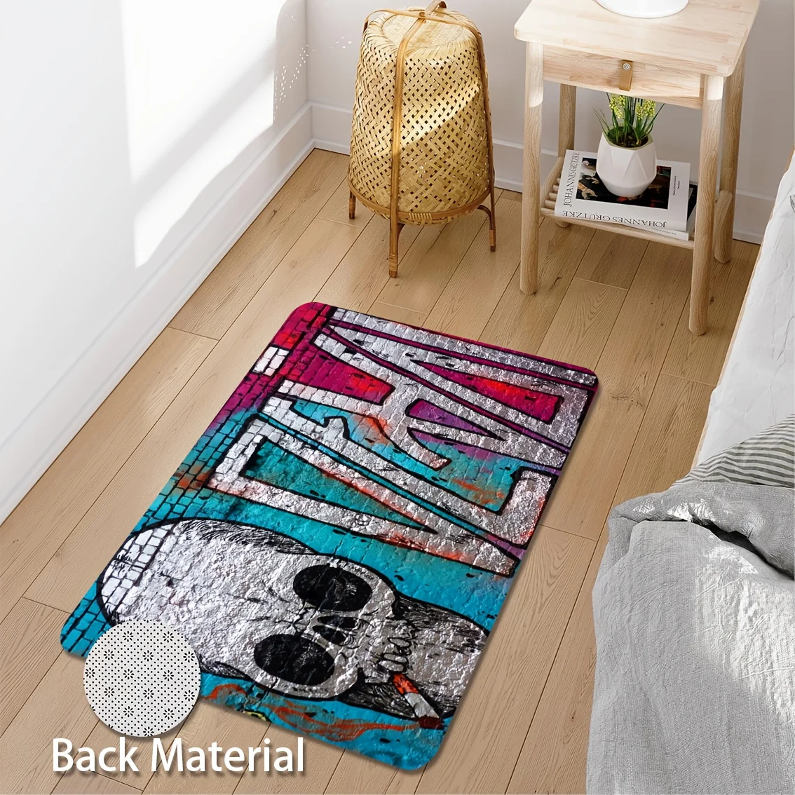 Woodland Fox Floral Design Doormat Watercolor Autumn Bloom Art Print Rug Soft Floor Mat for Porch Bedroom Country Home Styling