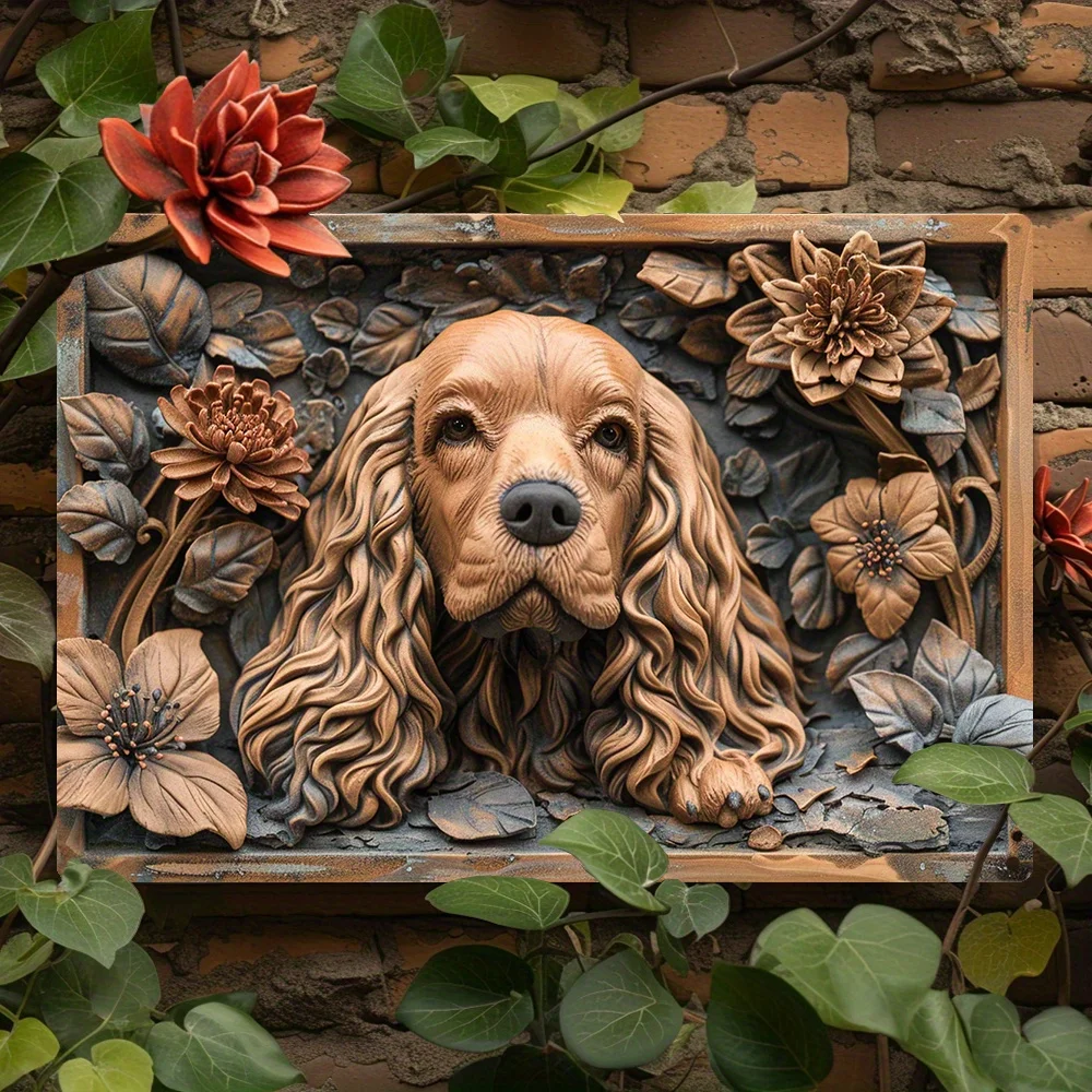 Charming English Cocker Spaniel Metal Sign -Perfect Forr Decor, Ideal For Apartments, Bathrooms, Funny Vintage Style, Great Gift