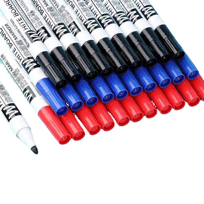 6Pcs/Set Dry Erase Whiteboard Marker Pen Blackboard Pens Thin Nib Black Blue Red Color Erasable Marker Pens