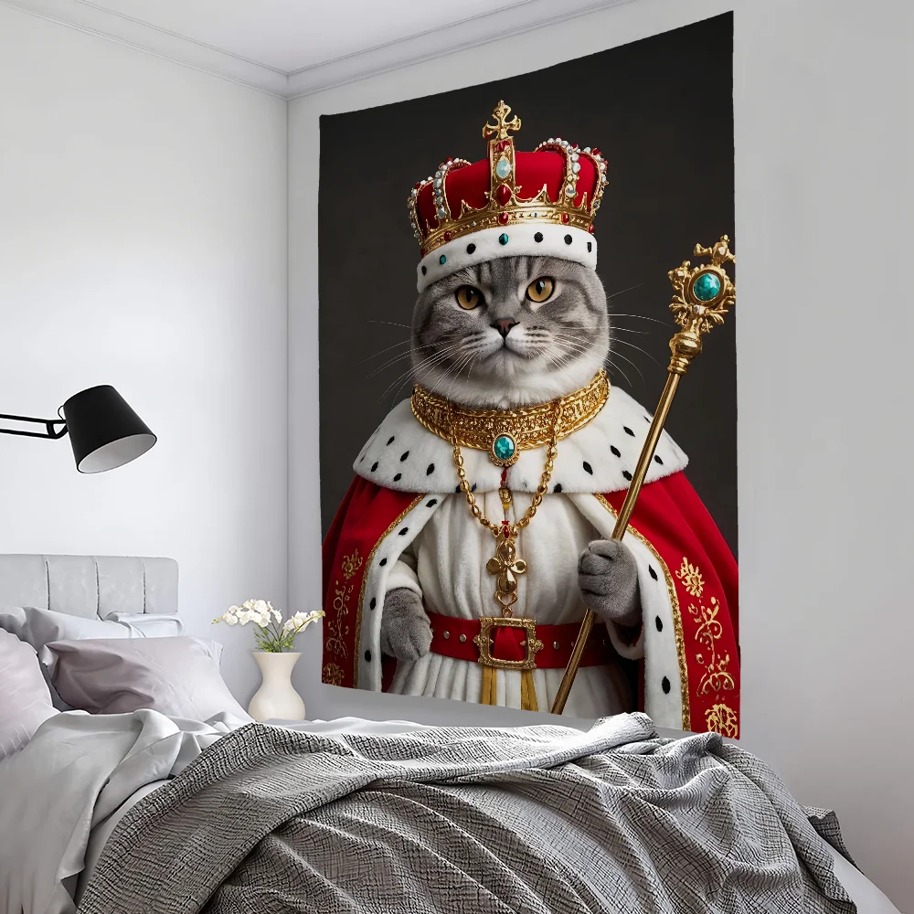 

British Shorthair Funny Cat Tapestry Bedroom Living Bar Garden Outdoor Microfiber Festival Decoration Background Art Banner