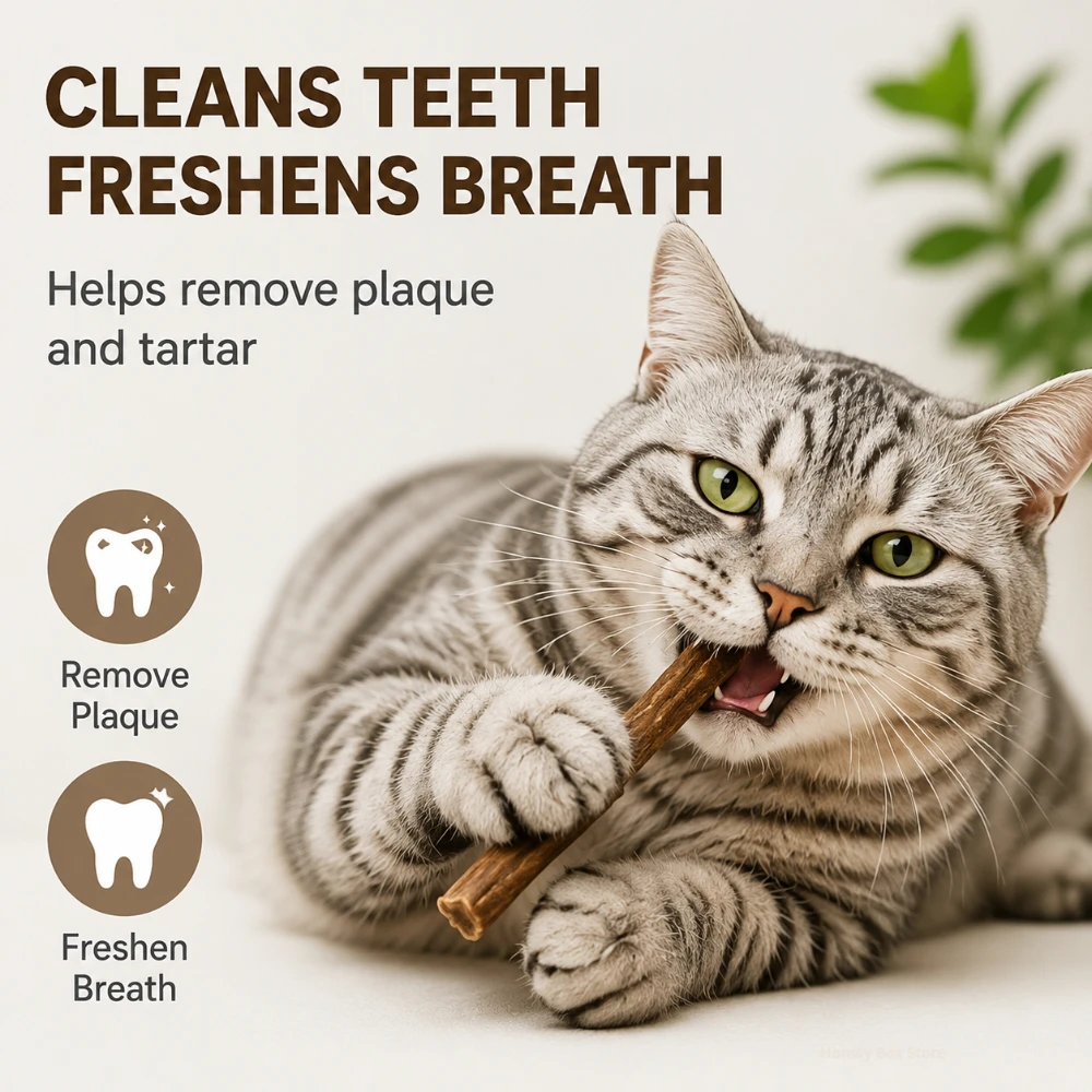 Natural Herbal Grass Molar Chew Sticks Oral Cleaning Toy Breath Freshening Teeth Care Supplies for Household Kitten Adult Cats