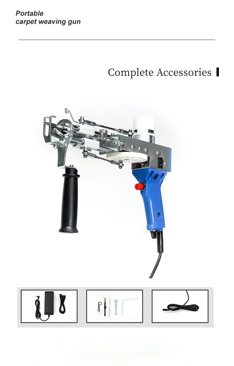 Tapete elétrico acolchoamento arma, arma elétrica, artesanal, velocidade ajustável, azul, 2 em 1