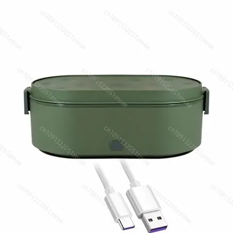 휴대용 무선 USB 충전 전기 미니 도시락, 음식 히터 컨테이너, 여행 밥솥, 따뜻한 스테인레스 스틸 도시락 상자