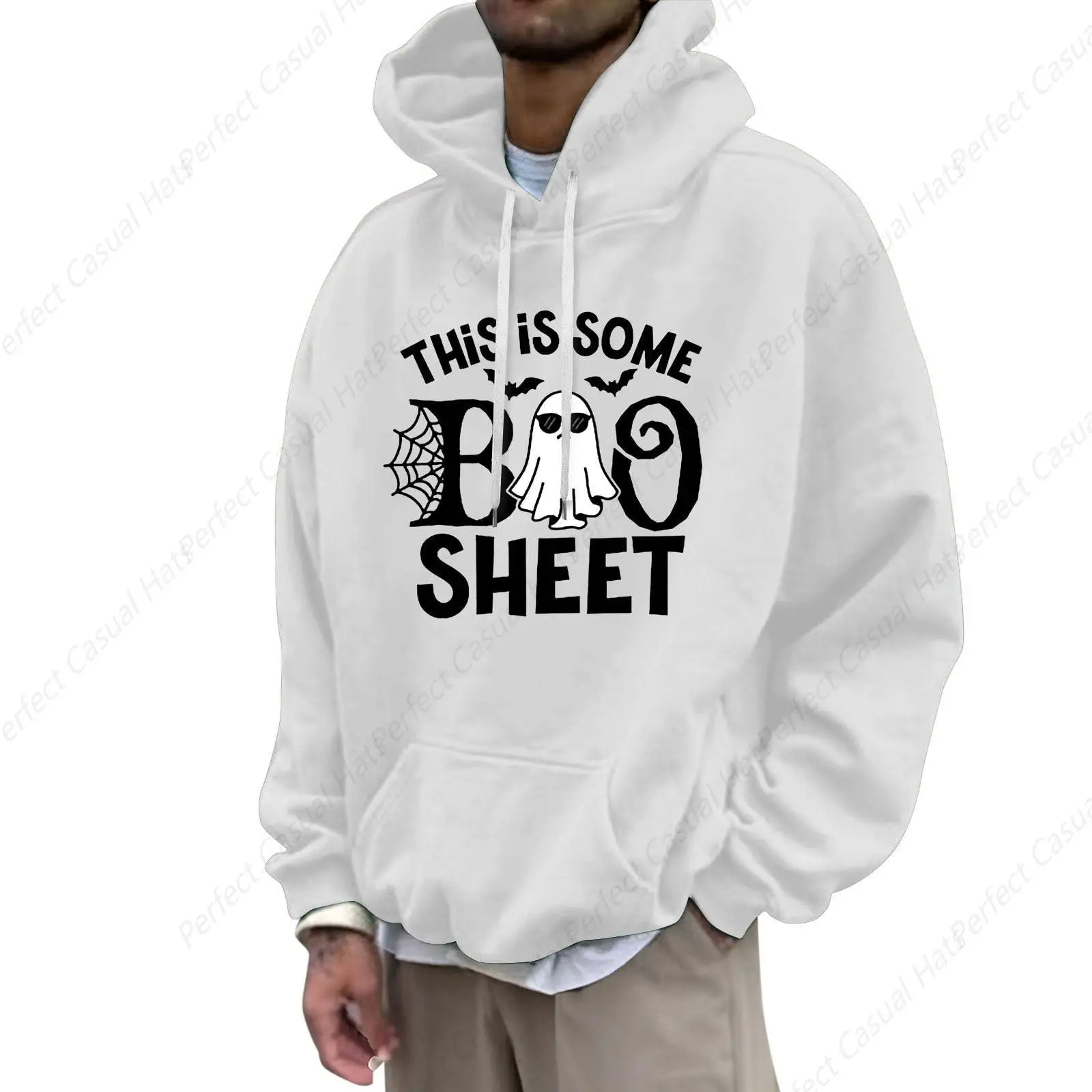 High Quality This Is Some Boo Sheet printing Halloween Hoodie Men Ghost Funny Gifts Long Sleeve Drawstring Pullover Hoodie