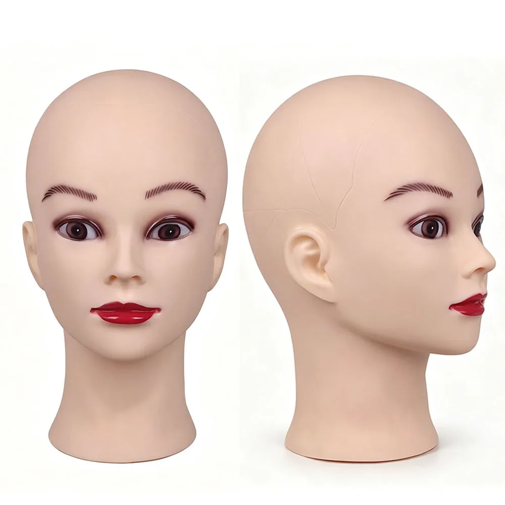 Bald Female Mannequin Head Professional Manikin Head for Wig Making and Display Wig Make up Practice Head with Clamp