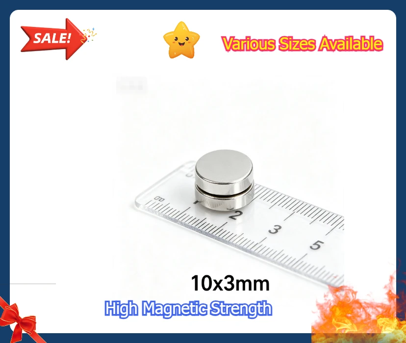 10x3mm Round Disc NdFeB Permanent Magnet For Refrigerator Notes Photos Crafts For Leather Bags Gift Box Packaging Closure