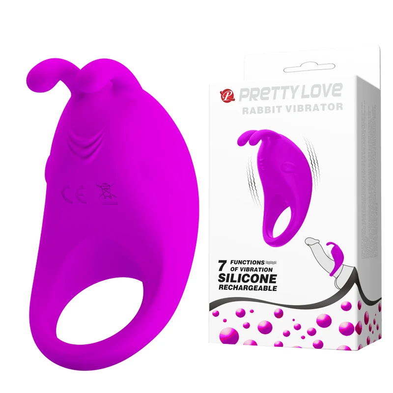 Pretty love 7 vibration Penis  Ring Cock ring  Delay Ejaculation Sex Toys for Men Couple Vibrator Silicone G-spot Massager