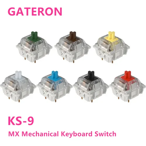 Imagen 1 del producto Gateron Switches Teclado mecánico KS-9 3 pines Rojo Marrón Azul Verde Blanco RGB Silencioso Clicky Linear Tactile Compatible Cherry MX