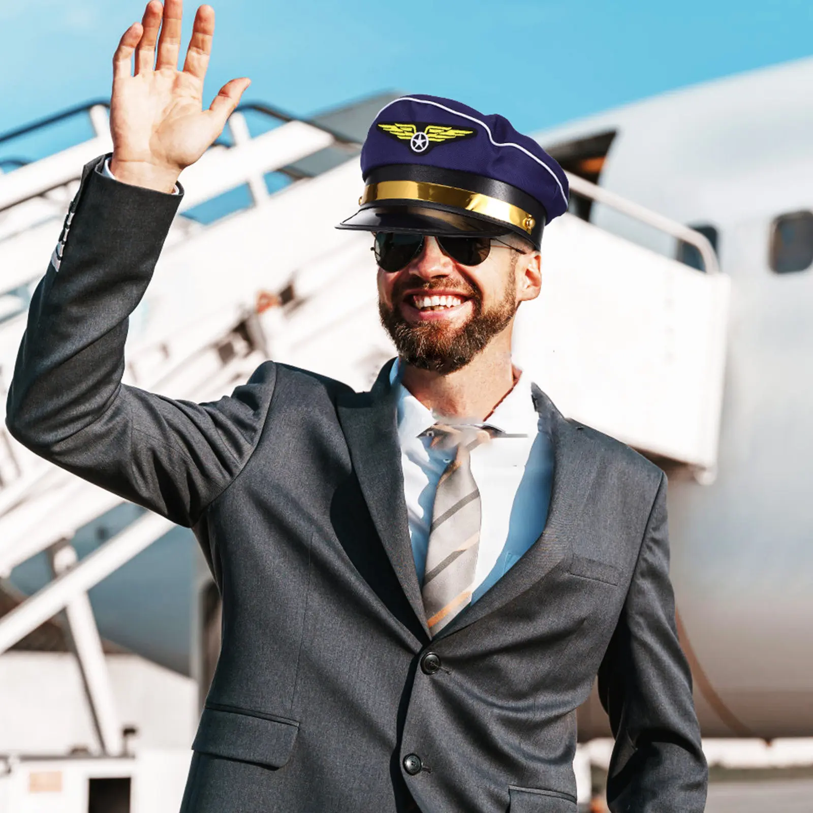 

2 шт. шляпы капитана-пилота в авиационном стиле, аксессуар для костюма, полиэстер, для косплея, вечеринок, дня рождения, ролевых игр, сценических выступлений