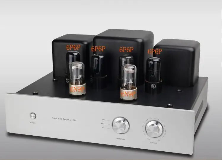 

ROANGES 10W*2 6P6P (6V6) push-pull tube amplifier HIFI tube Bluetooth amplifier pure tube amplifier 6P6P*4, 6N9P*2