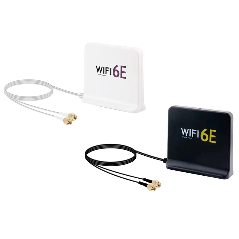 

Портативная антенна Mimo 2,4g 5,8g 6g Wi-Fi 6e с 2 шт. кабелями, комнатная и уличная беспроводная антенна с магнитным дном для сетевой карты