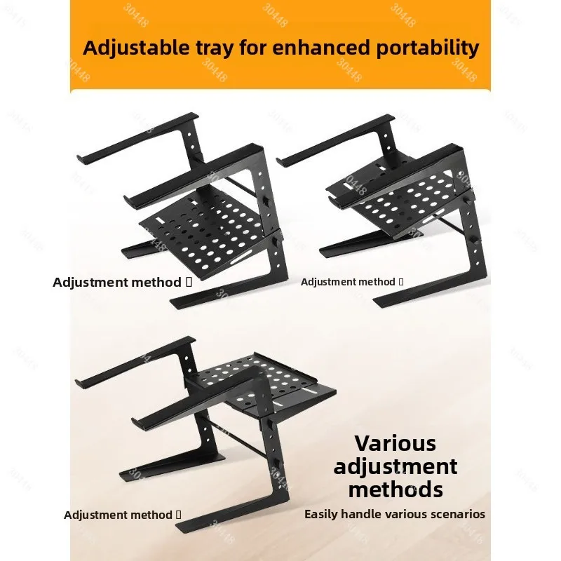 Double-layer Dj Workbench, All-metal Laptop Support Rack, Sound Card and Disc-playing Equipment Placement Rack