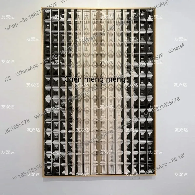 A50 Wabi-sabi wind living room three-dimensional handmade rope weaving living room background wall decorative painting