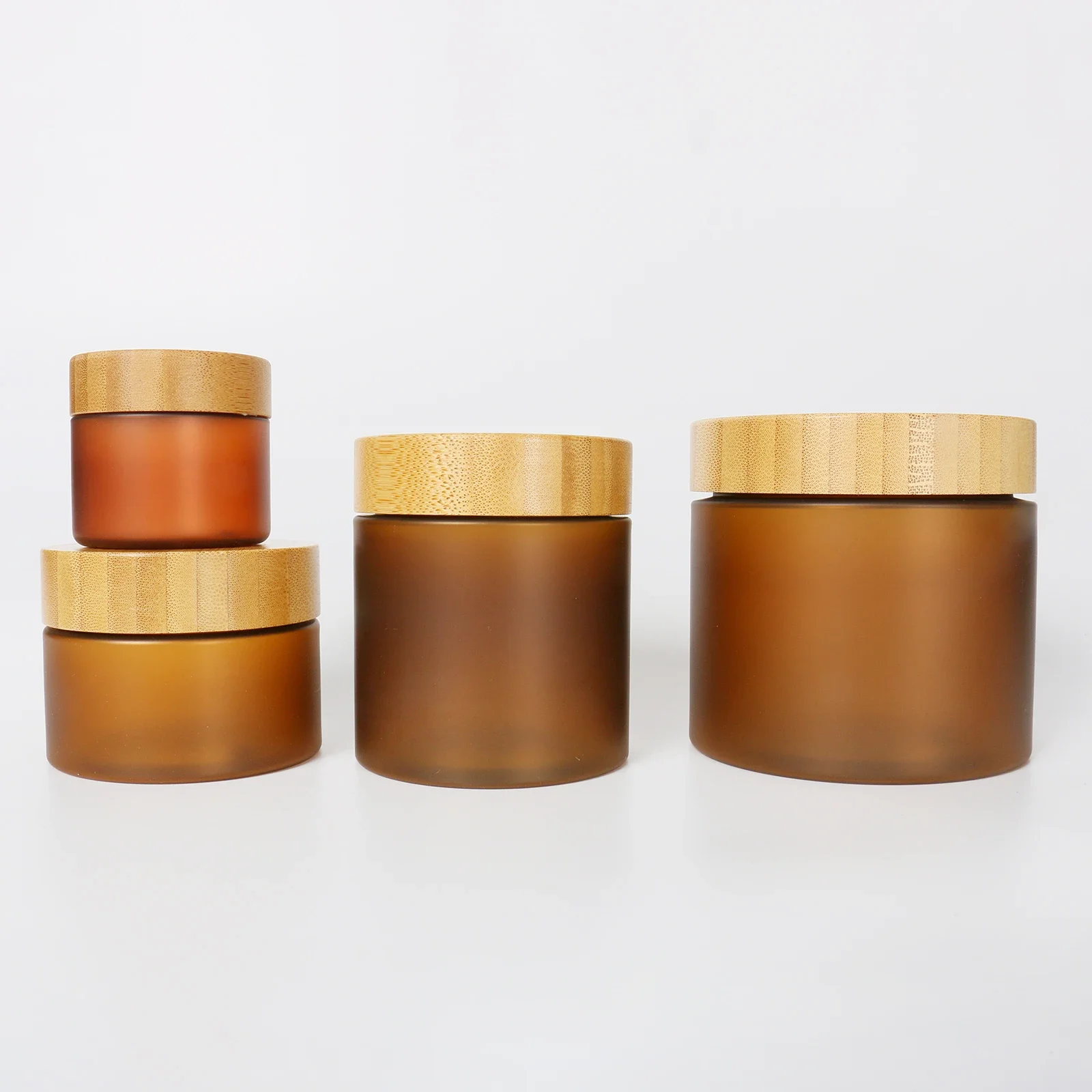 Amber PET Plastic Body Butter Scrub Container Cosmetic CreamJars Skin Care Cosmetic Packaging With Screw Cap Cream Jars With Lid