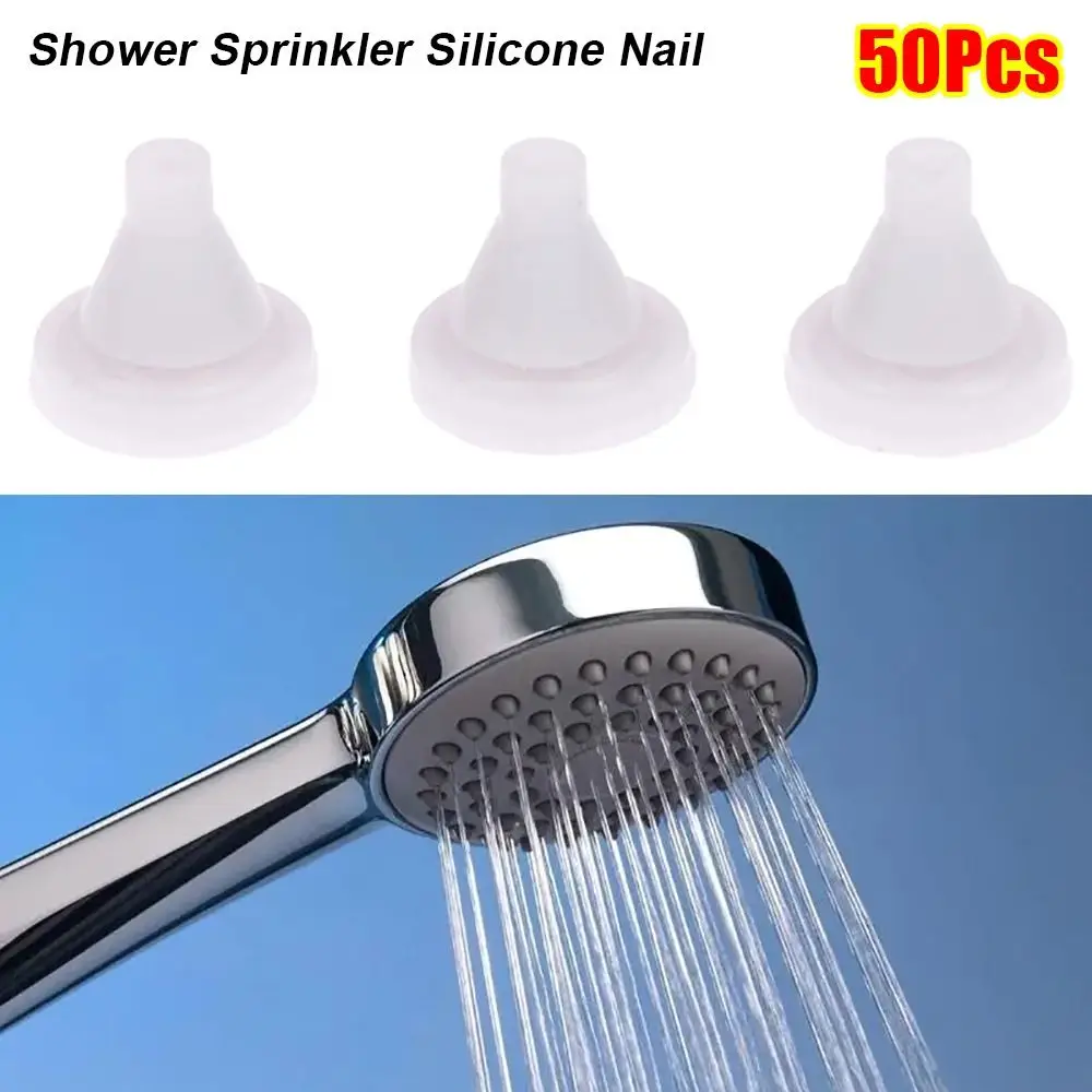 

50Pcs Silicone Shower Head Spout Parts Rubber Top Spray Parts Silicone Nail Round Tip Sprinkler Nozzle Nipple