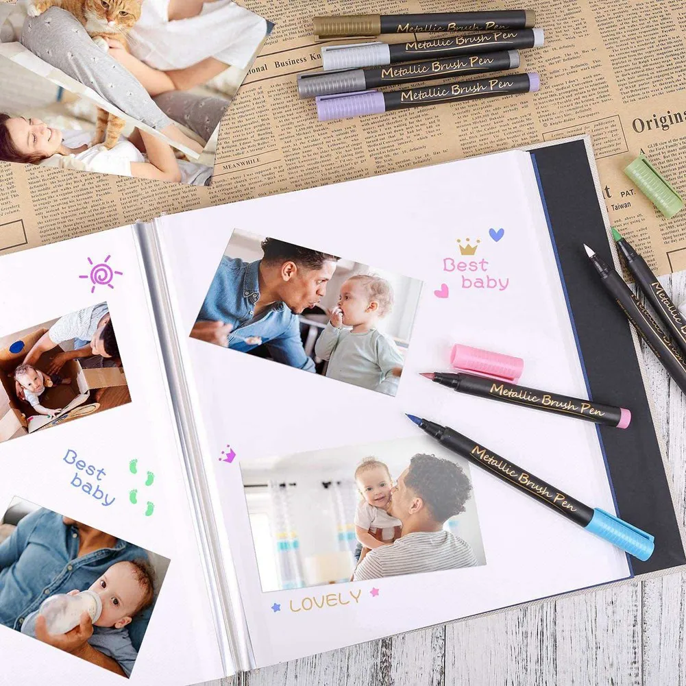 AT02-2X Photo Album Scrapbook Linen DIY Memory Book Thick Pages With Protective Film Save Images Permanently,Best Gift Choice