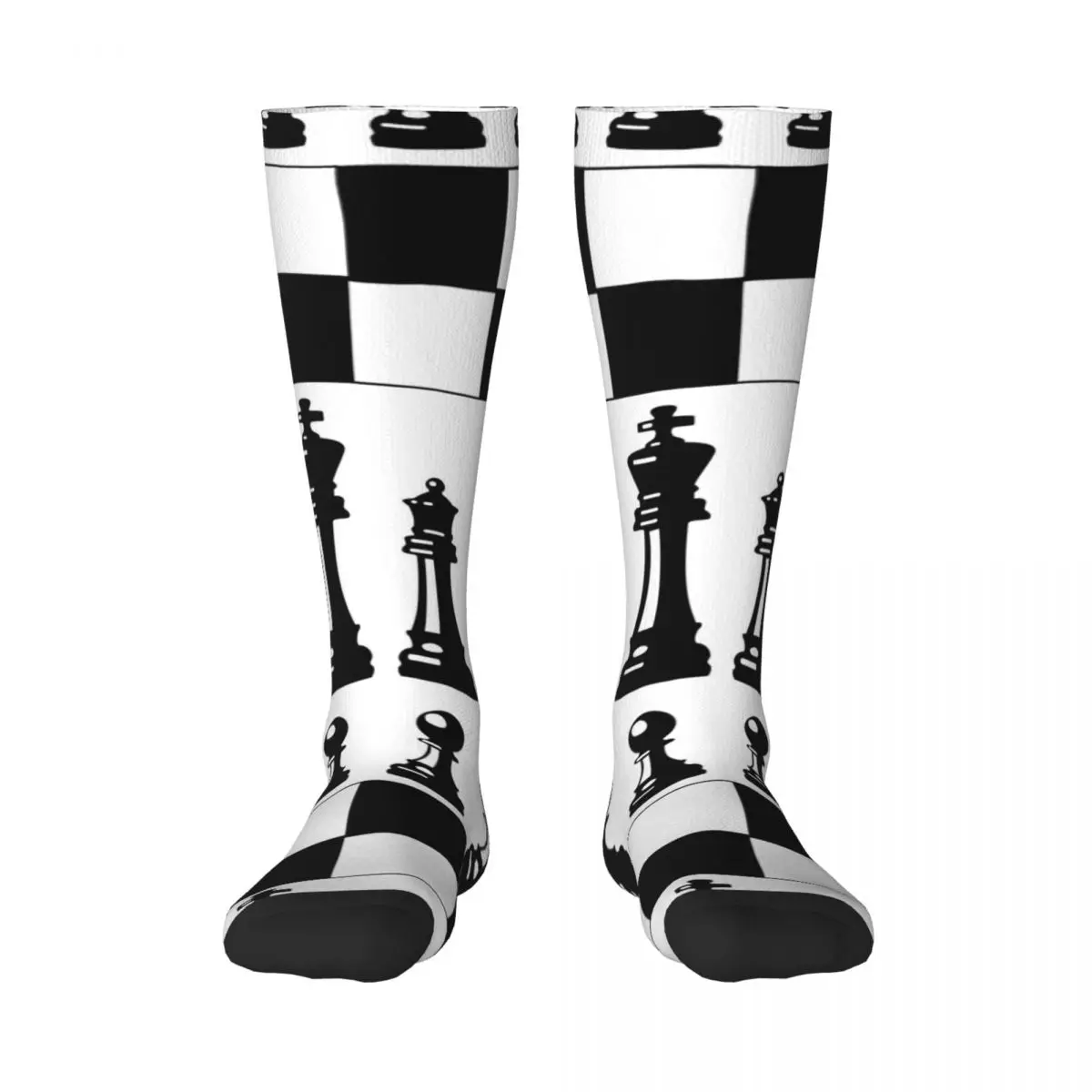 Spring/autumn over the knee socks Black And White Chess Pieces school dance long stocking